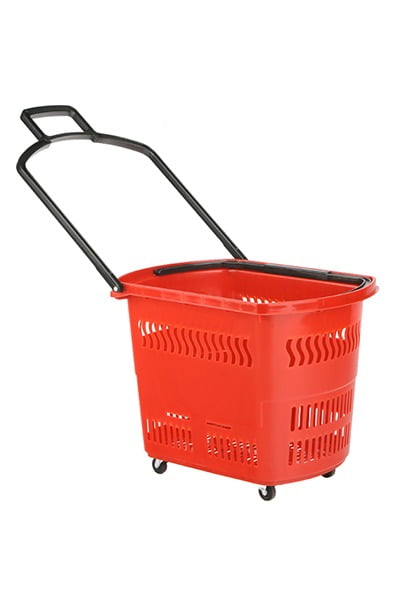 DK-64R45R - Paniers et chariots de magasinage à roulettes | Panier d'épicerie en plastique | Chariot Shopping