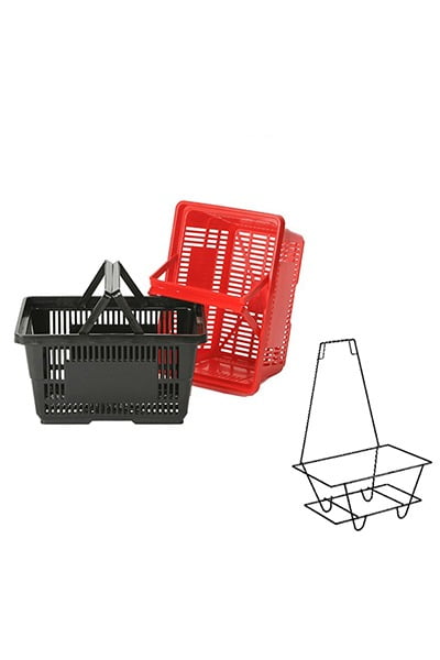 DK-603-BF02 Paniers et chariots de magasinage à main et support | Panier d'épicerie en plastique | Chariot Shopping