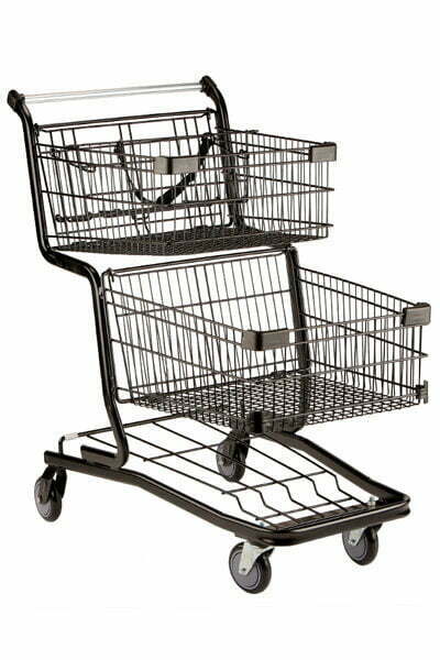 DK-19 Black Shopping Basket | Shopping Cart & Grocery Trolley | Chariot Shopping