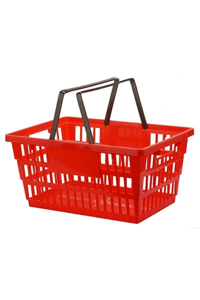 Panier de magasinage et panier à main rouge - Panier d'épicerie - Chariot Shopping